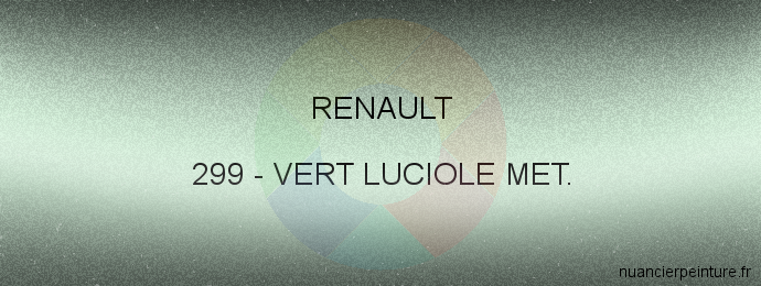 Peinture Renault 299 Vert Luciole Met.