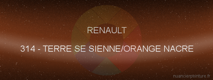 Peinture Renault 314 Terre Se Sienne/orange Nacre
