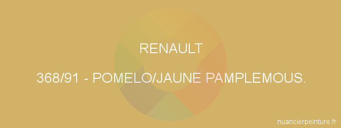 Peinture Renault 368/91 Pomelo/jaune Pamplemous.