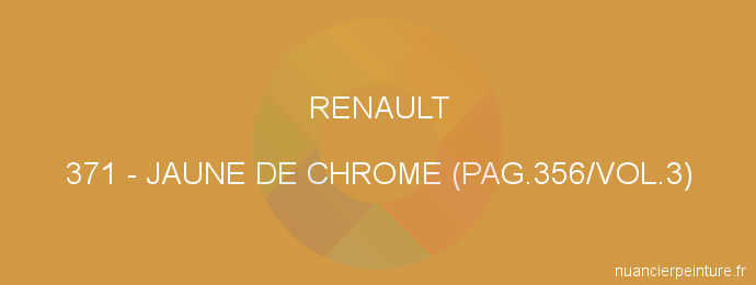 Peinture Renault 371 Jaune De Chrome (pag.356/vol.3)