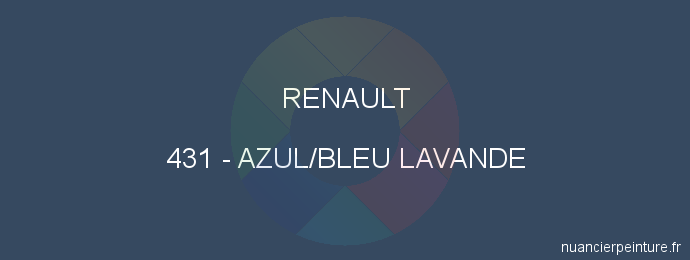 Peinture Renault 431 Azul/bleu Lavande