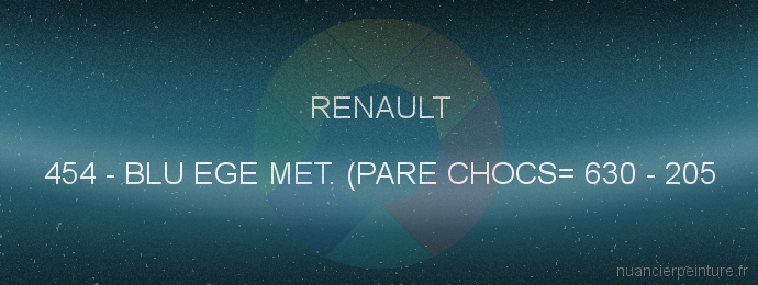 Peinture Renault 454 Blu Ege Met. (pare Chocs= 630 - 205