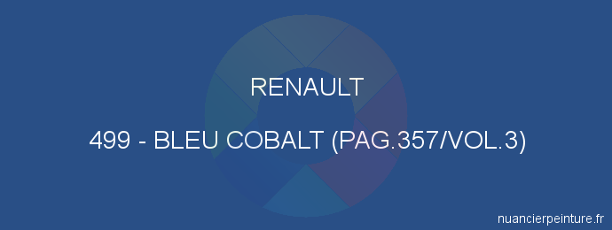 Peinture Renault 499 Bleu Cobalt (pag.357/vol.3)