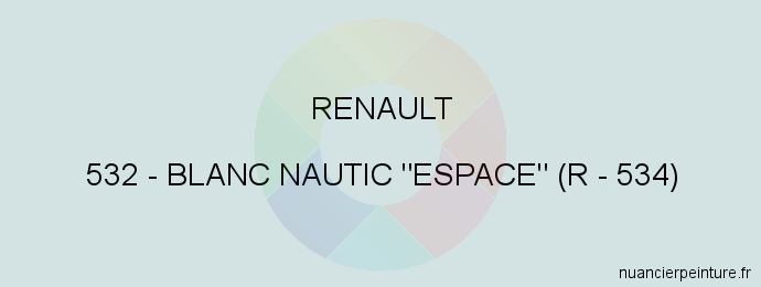 Peinture Renault 532 Blanc Nautic 