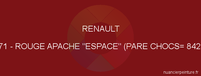 Peinture Renault 571 Rouge Apache 