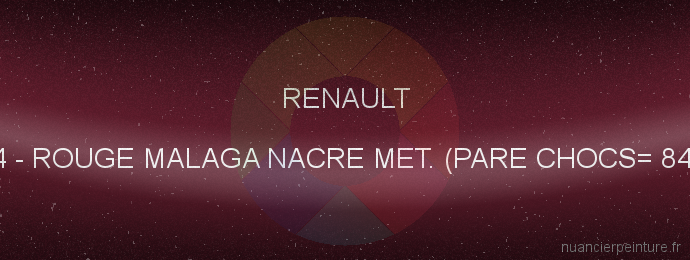 Peinture Renault 574 Rouge Malaga Nacre Met. (pare Chocs= 8449)