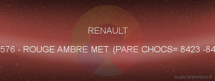 Peinture Renault 576 Rouge Ambre Met. (pare Chocs= 8423 -84