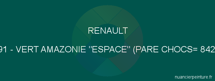 Peinture Renault 591 Vert Amazonie 