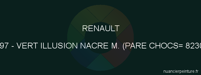 Peinture Renault 597 Vert Illusion Nacre M. (pare Chocs= 8230)