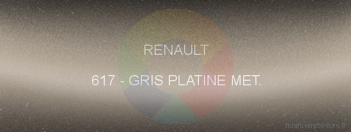 Peinture Renault 617 Gris Platine Met.