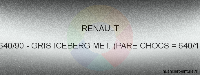 Peinture Renault 640/90 Gris Iceberg Met. (pare Chocs = 640/1)