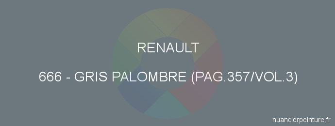 Peinture Renault 666 Gris Palombre (pag.357/vol.3)