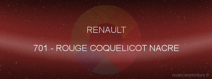 Peinture Renault 701 Rouge Coquelicot Nacre