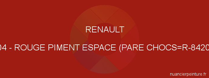Peinture Renault 704 Rouge Piment Espace (pare Chocs=r-8420-8