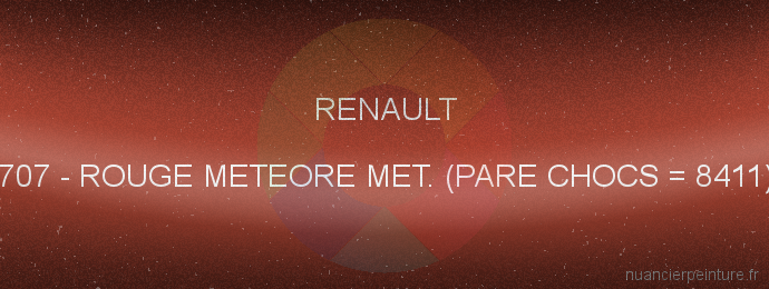 Peinture Renault 707 Rouge Meteore Met. (pare Chocs = 8411)