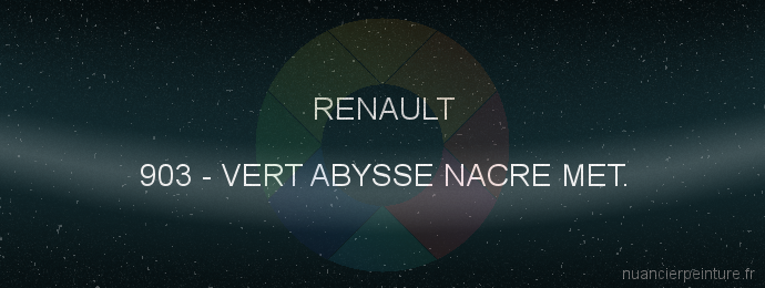 Peinture Renault 903 Vert Abysse Nacre Met.