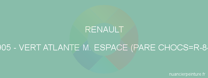 Peinture Renault 905 Vert Atlante M. Espace (pare Chocs=r-84