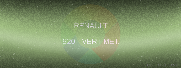 Peinture Renault 920 Vert Met.
