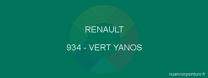 Peinture Renault 934 Vert Yanos