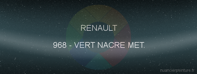 Peinture Renault 968 Vert Nacre Met.
