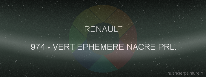 Peinture Renault 974 Vert Ephemere Nacre Prl.