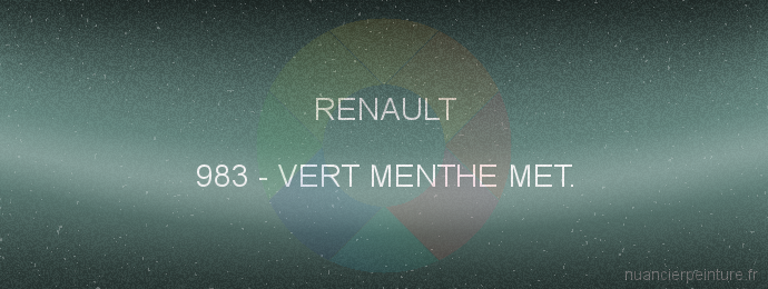 Peinture Renault 983 Vert Menthe Met.