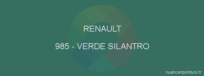 Peinture Renault 985 Verde Silantro