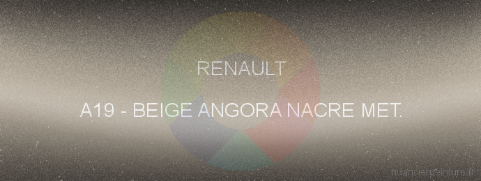 Peinture Renault A19 Beige Angora Nacre Met.