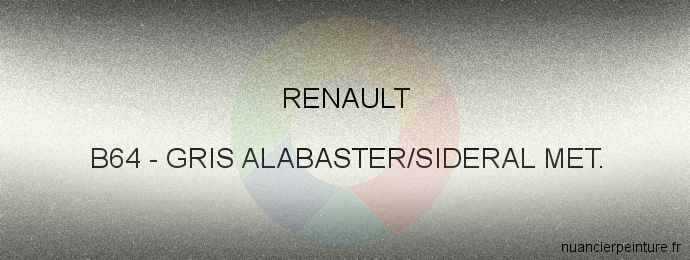 Peinture Renault B64 Gris Alabaster/sideral Met.