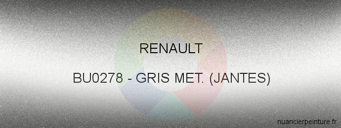 Peinture Renault BU0278 Gris Met. (jantes)