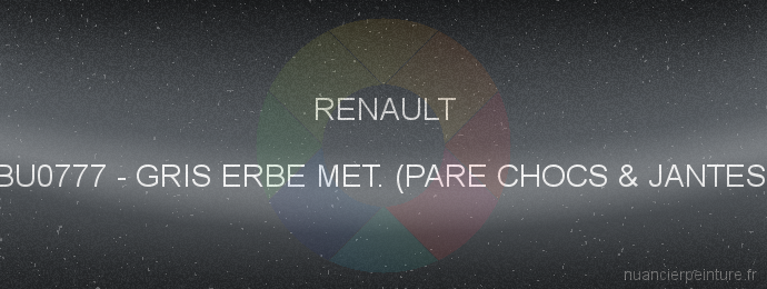 Peinture Renault BU0777 Gris Erbe Met. (pare Chocs & Jantes)