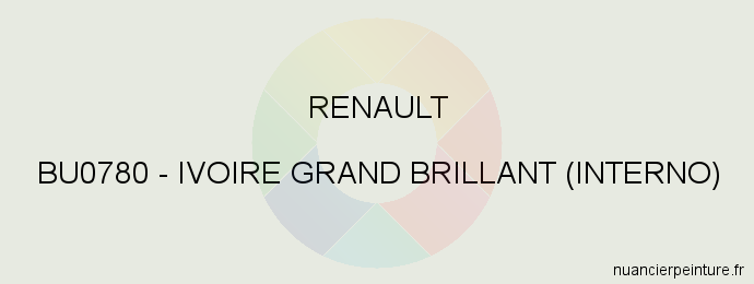 Peinture Renault BU0780 Ivoire Grand Brillant (interno)