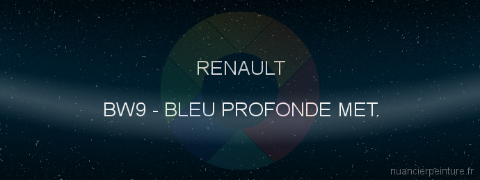Peinture Renault BW9 Bleu Profonde Met.