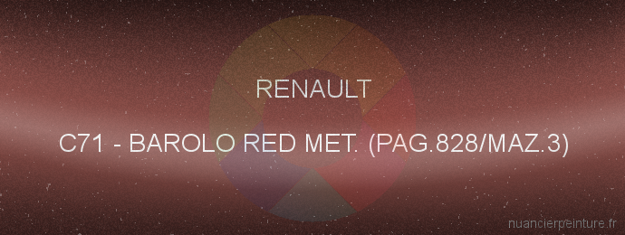 Peinture Renault C71 Barolo Red Met. (pag.828/maz.3)