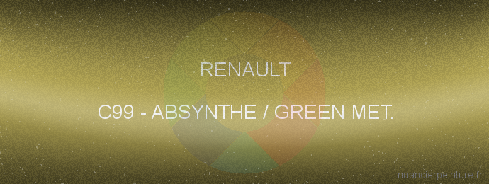 Peinture Renault C99 Absynthe / Green Met.