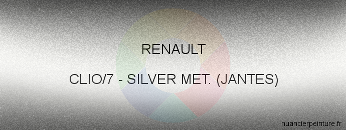 Peinture Renault CLIO/7 Silver Met. (jantes)