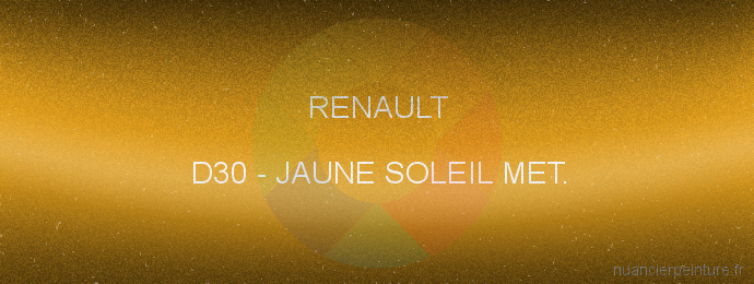 Peinture Renault D30 Jaune Soleil Met.