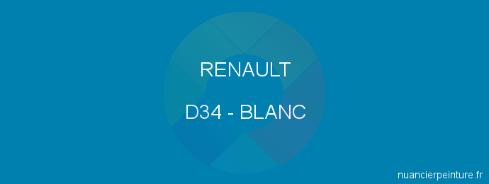 Peinture Renault D34 Blanc