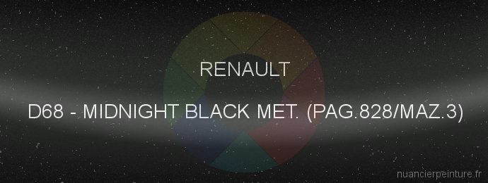 Peinture Renault D68 Midnight Black Met. (pag.828/maz.3)