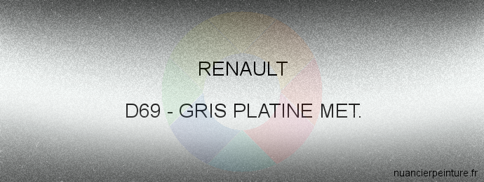 Peinture Renault D69 Gris Platine Met.