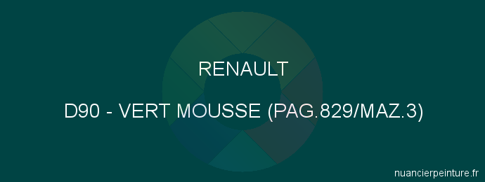 Peinture Renault D90 Vert Mousse (pag.829/maz.3)