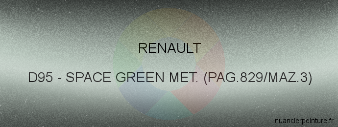 Peinture Renault D95 Space Green Met. (pag.829/maz.3)