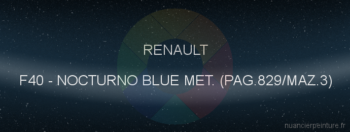 Peinture Renault F40 Nocturno Blue Met. (pag.829/maz.3)