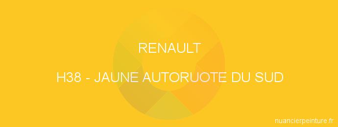Peinture Renault H38 Jaune Autoruote Du Sud