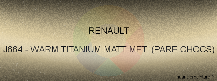 Peinture Renault J664 Warm Titanium Matt Met. (pare Chocs)