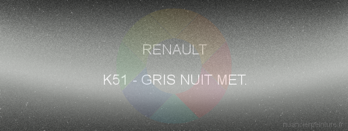 Peinture Renault K51 Gris Nuit Met.