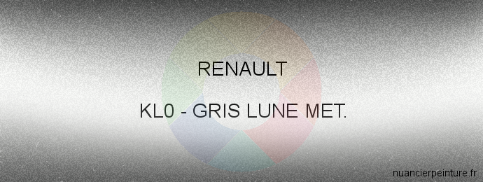Peinture Renault KL0 Gris Lune Met.