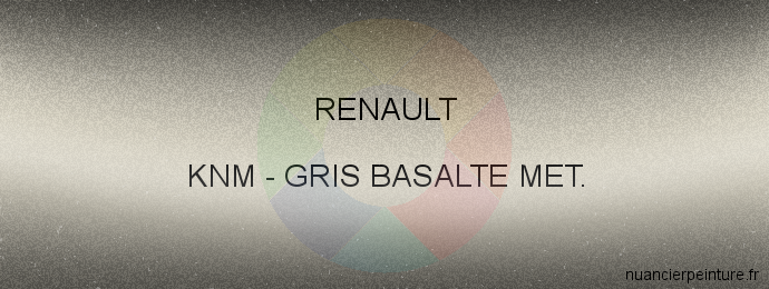 Peinture Renault KNM Gris Basalte Met.
