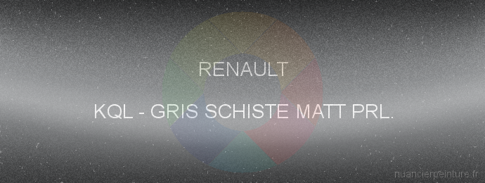 Peinture Renault KQL Gris Schiste Matt Prl.