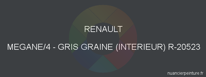 Peinture Renault MEGANE/4 Gris Graine (interieur) R-20523